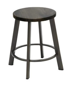 Metro Metal Stool With Wood Or Steel Seat 18" -Desk Elegant Shop 1320 metro 19 barnwood 39223.1526502376