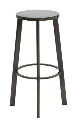 Metro Metal Stool With Wood Or Steel Seat Bar Height