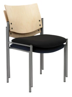 Evolve Upholstered Guest Stacker W/ Wood Back -Desk Elegant Shop 389 1310 Wood Stack 19758.1511187873