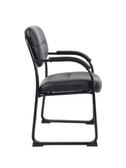 Tubular Metal Frame Sled Base Guest Chair Padded Arms -Desk Elegant Shop 529pa side 35716.1653319276