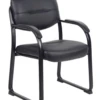 Tubular Metal Frame Sled Base Guest Chair Padded Arms -Desk Elegant Shop 529pd 37586.1666901220