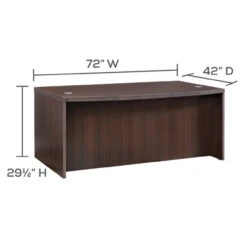 Aberdeen® Series 72” Bow Front Desk -Desk Elegant Shop 55289 ABD7242LDC ImageDimensions 13931.1635876536