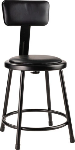 6400 Series 18" Heavy Duty Vinyl Padded Steel Stool, Carton Of 2 -Desk Elegant Shop 6418B 10 1 30208.1659643028