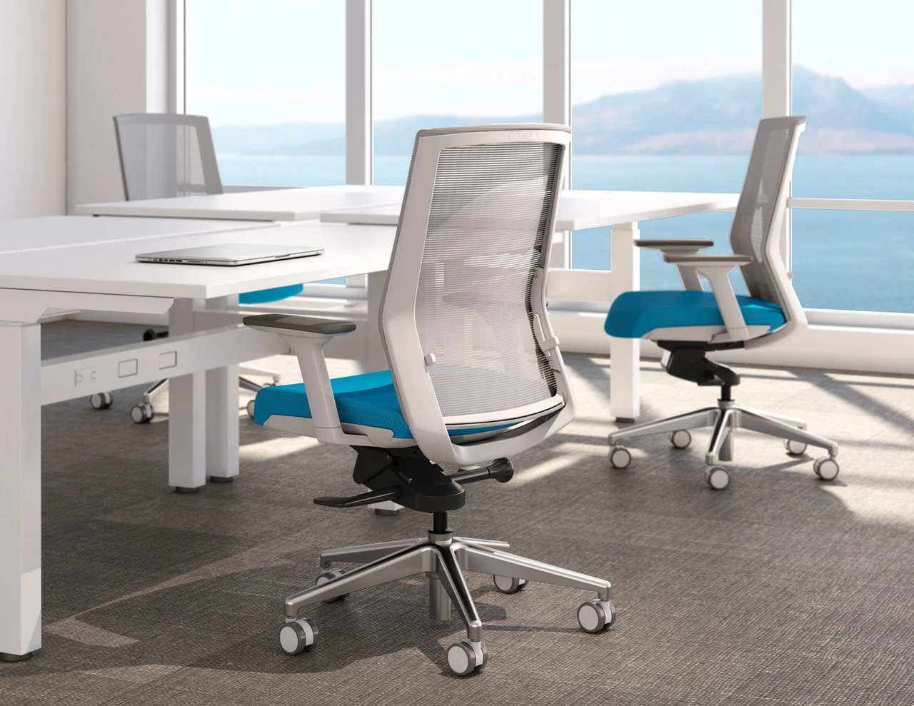 Zilo Grey Mesh White Frame Ergonomic Task Chair 11 Zilo Grey Mesh White Frame Ergonomic Task Chair - Image 9