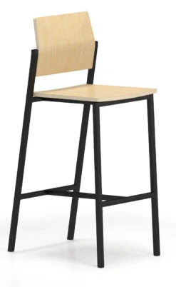 Avon Cafe Stool / Laminate Back And Seat -Desk Elegant Shop Avon AV1931S6 v1 NATMPL BLK CafeStool HI 57395.1496841370