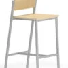 Avon Cafe Stool / Laminate Back And Seat -Desk Elegant Shop Avon AV1931S6 v1 NATMPL SLV CafeStool HI 52191.1631738397