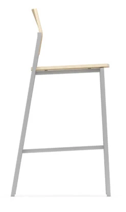 Avon Cafe Stool / Laminate Back And Seat -Desk Elegant Shop Avon AV1931S6 v3 NATMPL SLV CafeStool HI 96167.1496841369