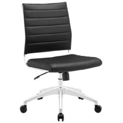 Hally Faux Leather Armless Task Chair -Desk Elegant Shop EEI 1525 BLK 1 59799.1532101225