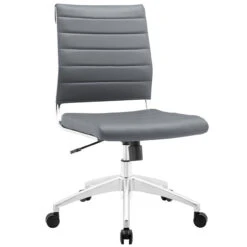 Hally Faux Leather Armless Task Chair -Desk Elegant Shop EEI 1525 GRY 1 42767.1532101225