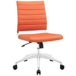 Hally Faux Leather Armless Task Chair -Desk Elegant Shop EEI 1525 ORA 1 38660.1532101225