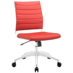 Hally Faux Leather Armless Task Chair -Desk Elegant Shop EEI 1525 RED 1 97094.1532101225