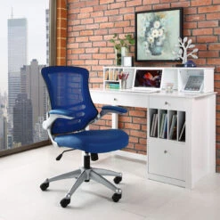 Flip Arm Ergonomic Task Chair -Desk Elegant Shop EEI 210 BLU 4 87560.1446564459