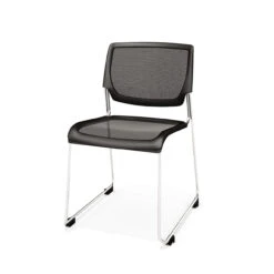 Kimball Poly Stackable Mesh Side Chair, Carton Of 4 -Desk Elegant Shop HD Stacker Black 47551.1512572667