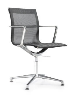 Joan Mesh Mid Back Side -Desk Elegant Shop Joan Side Chair Mid Arms 45 degree Black 20409.1542746319