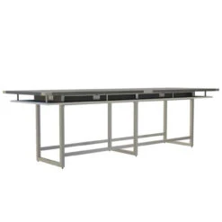 Mirella Rectangular 12' Standing Height Laminate Conference Table 14 Mirella Rectangular 12' Standing Height Laminate Conference Table -Desk Elegant Shop MRH12SGY FrontAngle tn 09688.1555426006
