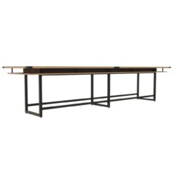 Mirella Rectangular 16' Standing Height Laminate Conference Table -Desk Elegant Shop MRH16SDD FrontAngle 71217.1555429017