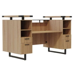 Mirella Laminate Reception Desk -Desk Elegant Shop MRRD78SDD MRRD90SDD FrontAngle 89257.1554991601