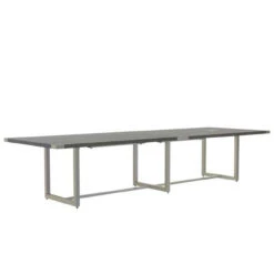 Mirella Rectangular 12' Sitting Height Laminate Conference Table -Desk Elegant Shop MRS12SGY FrontAngle tn 08823.1555011073