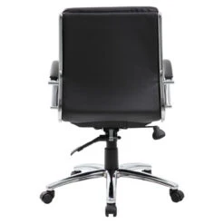 Leatherette Upholstered Mid-Back Executive Chair -Desk Elegant Shop Mid Back Executive Guest Chair5 B9476 BK 57499.1455744754