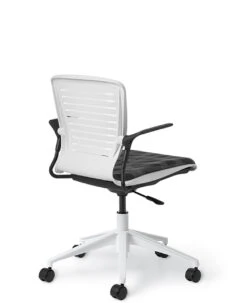 Active Tasker Chair With Upholstered Seat -Desk Elegant Shop OM5 AT White base Back 3QTR 11175.1642113431