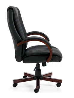 Luxhide Wood Trim Executive Chair -Desk Elegant Shop OTG11300B Side 2 02521.1435179065