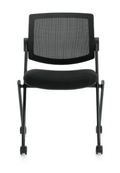 Mesh Back Flip Seat Nesting Chair 18 Mesh Back Flip Seat Nesting Chair -Desk Elegant Shop OTG11341B MS20 BLK Front 97124.1504813907