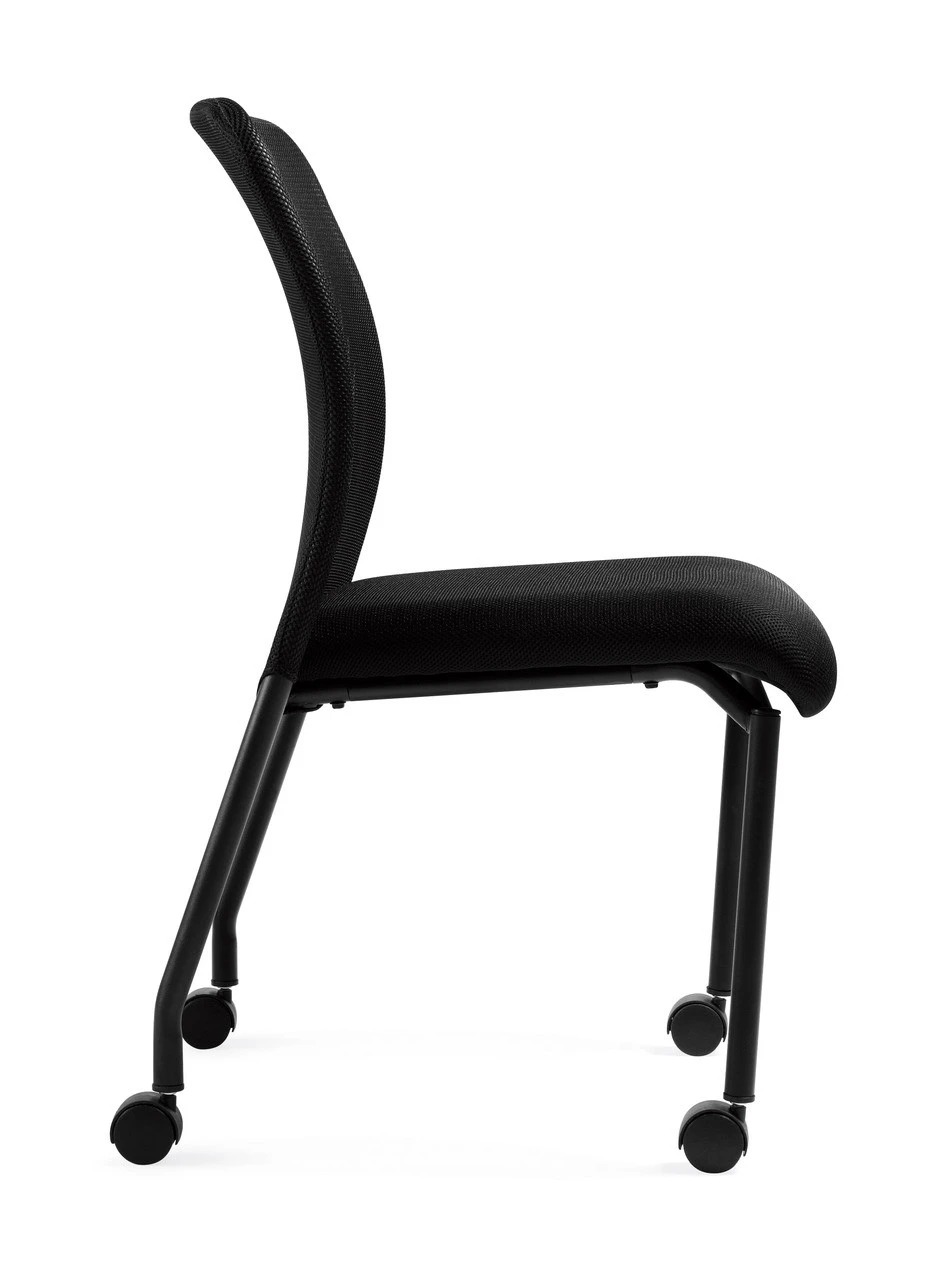 Armless Mesh Back Guest Chair With Casters 5 Armless Mesh Back Guest Chair With Casters - Image 3