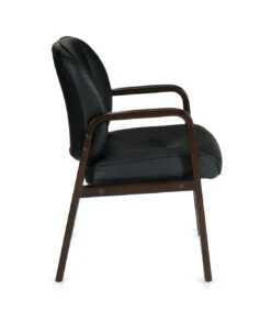 Luxhide Guest Chair With Wood Accents -Desk Elegant Shop OTG11770B BL20 Espresso Side 50288.1515180895