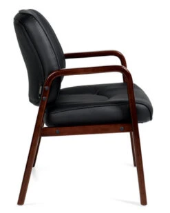 Luxhide Guest Chair With Wood Accents -Desk Elegant Shop OTG11770B Side 45089.1435241258.400.430 73566.1519862727