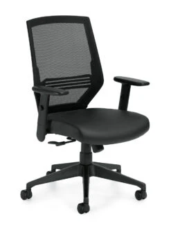 High Back Mesh Task Patterned Black Luxhide Seat