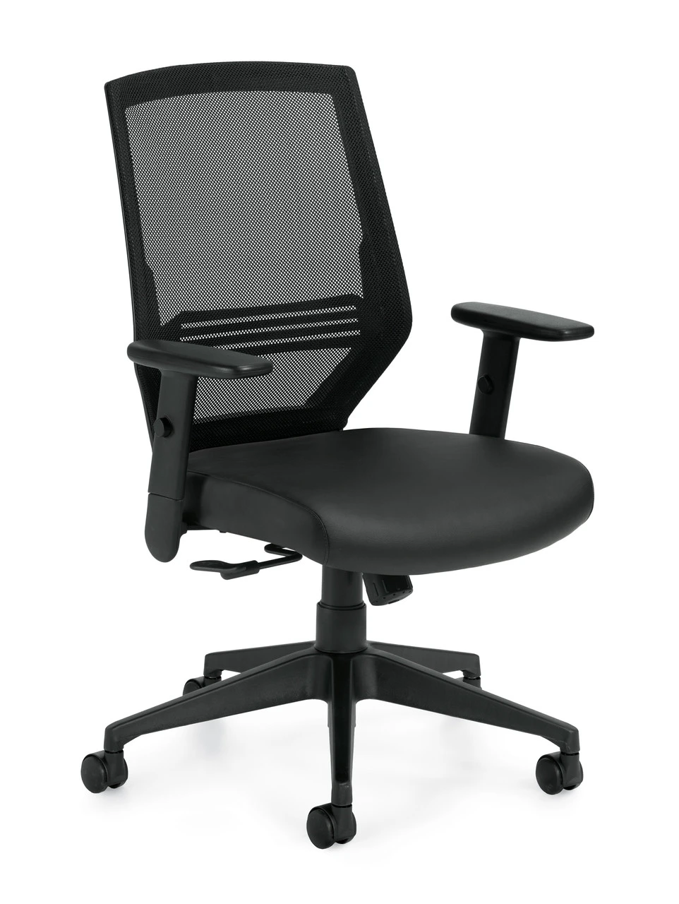 High Back Mesh Task Patterned Black Luxhide Seat 3 High Back Mesh Task Patterned Black Luxhide Seat