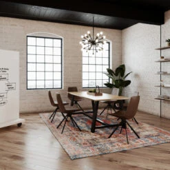 Urban Loft Natural Wood Top Conference Work Table