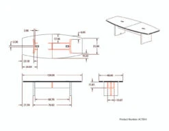 Aberdeen Laminate 10' Boat Surface Conference Table -Desk Elegant Shop actb10dims 78615.1435852956
