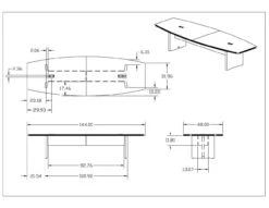 Aberdeen Laminate Surface 12' Boat Shaped Conference Table -Desk Elegant Shop actb12dims 43340.1435853666
