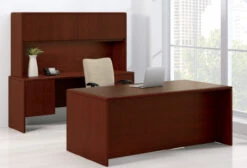 Arrowood Laminate Double Full Pedestal Desk With Optional Credenza And Organizer