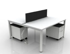 Empower 2 Person Shared Work Table Set With Power And Storage