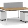 Empower 2 Person Shared Work Table Set With Storage -Desk Elegant Shop empower2pwht 47612.1671724448