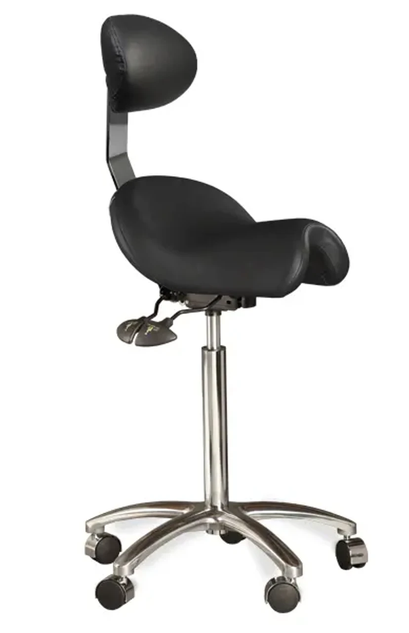 Bambach Classic Small Ergonomic Saddle Stool With Backrest 3 Bambach Classic Small Ergonomic Saddle Stool With Backrest