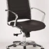 Europa Leather Mid-Back Chair -Desk Elegant Shop le822 blk angle right ee 16036.1603816719