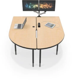 MediaSpace Multimedia Table, Large -Desk Elegant Shop media space split tables front angle master w monitors 45939.1477505499