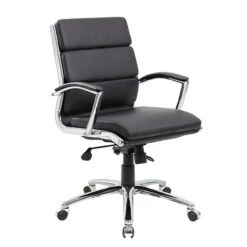 Leatherette Upholstered Mid-Back Executive Chair -Desk Elegant Shop ocusa.B9476 BK 69456.1560264138
