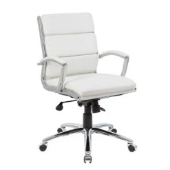 Leatherette Upholstered Mid-Back Executive Chair -Desk Elegant Shop ocusa.B9476 WT 10198.1560264138