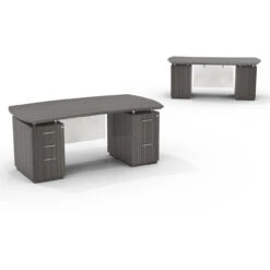 Sterling Laminate Desk With Pedestals -Desk Elegant Shop sted72bftexturedriftwood 34227.1620234350