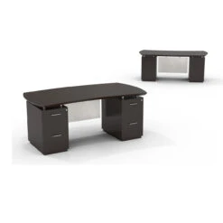 Sterling Laminate Desk With Pedestals -Desk Elegant Shop sted72ftexturemocha 95321.1491401409