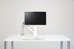 QuickStand Lite Sit Stand Desktop -Desk Elegant Shop white single clamp front setting 42430.1452619590